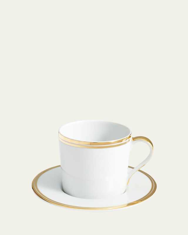 Wilshire Tea Cup and Saucer, Gold